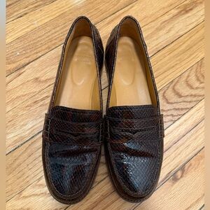 Sezane Brown Leather Loafers Classic Flats